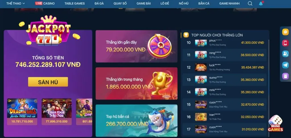 Người chơi ăn mừng chiến thắng cùng ribbet nhà cái